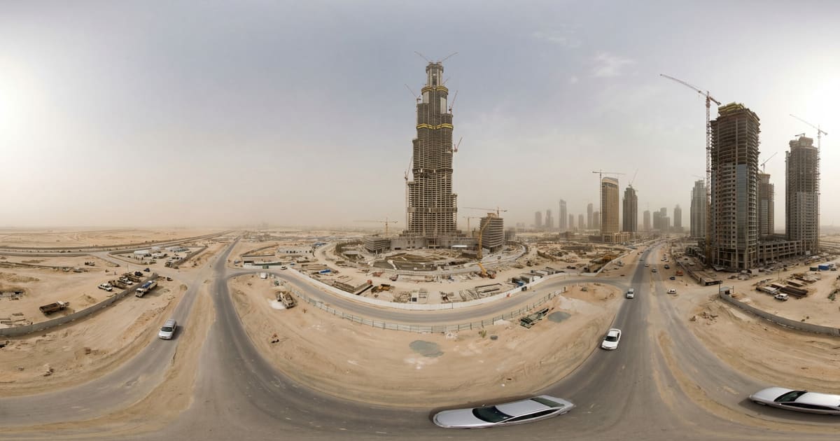 Burj Khalifa and Dubai Skyline Under Construction panorama thumbnail