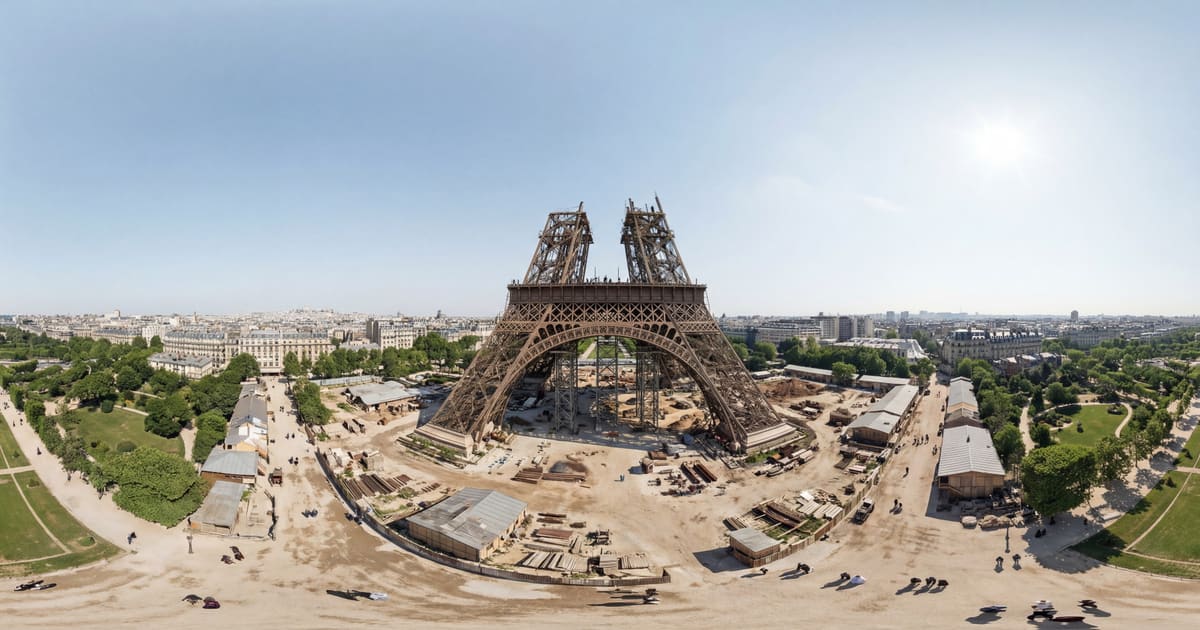 Eiffel Tower Construction for World's Fair panorama thumbnail
