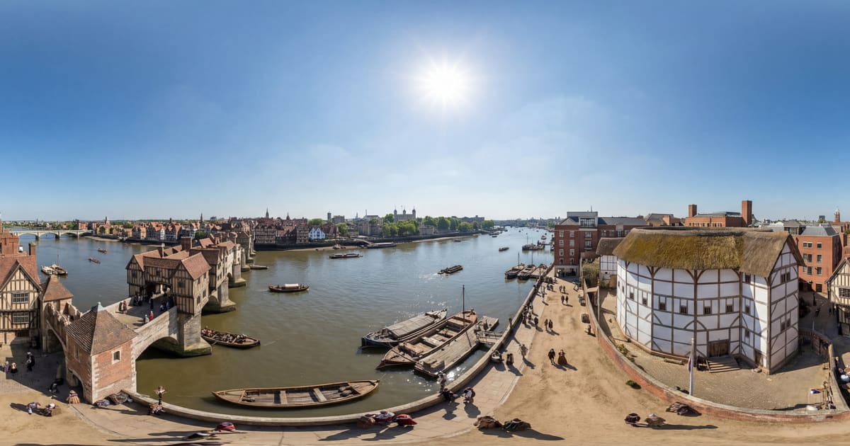 Shakespeare's Globe Theatre, London panorama thumbnail
