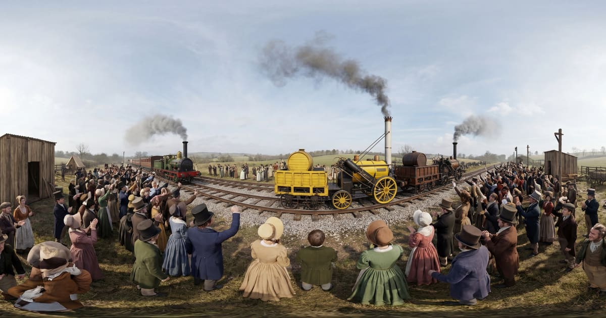 Opening of the Liverpool and Manchester Railway panorama thumbnail