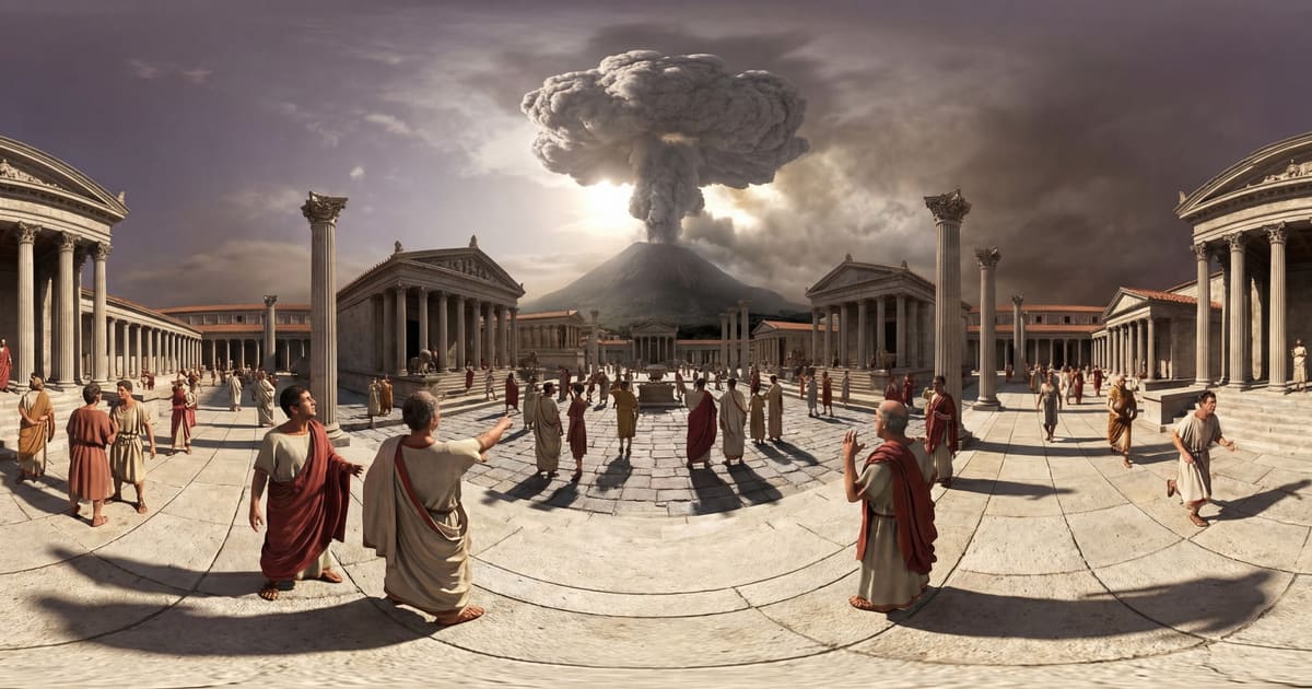Eruption of Mount Vesuvius, Pompeii panorama thumbnail