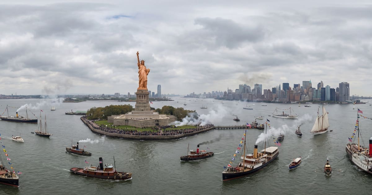 Statue of Liberty 125th Anniversary Celebration panorama thumbnail
