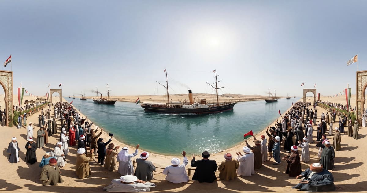 Opening of the Suez Canal panorama thumbnail