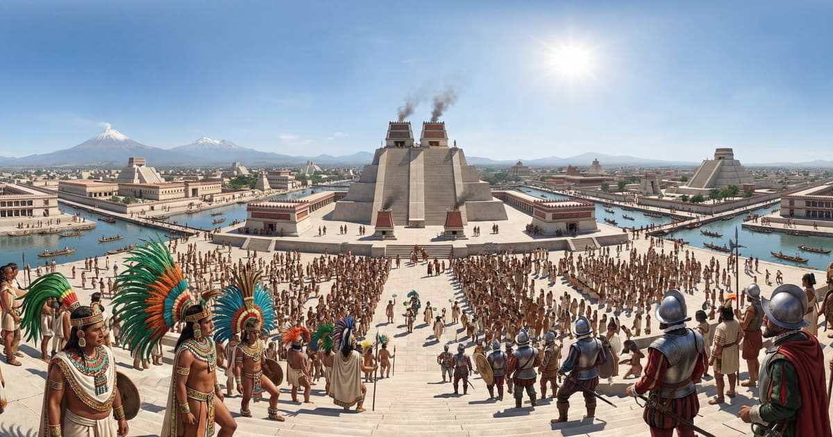 Cortés Arrives in Tenochtitlan panorama thumbnail
