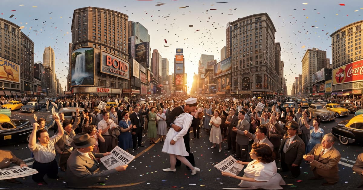 V-J Day Celebration in Times Square panorama thumbnail
