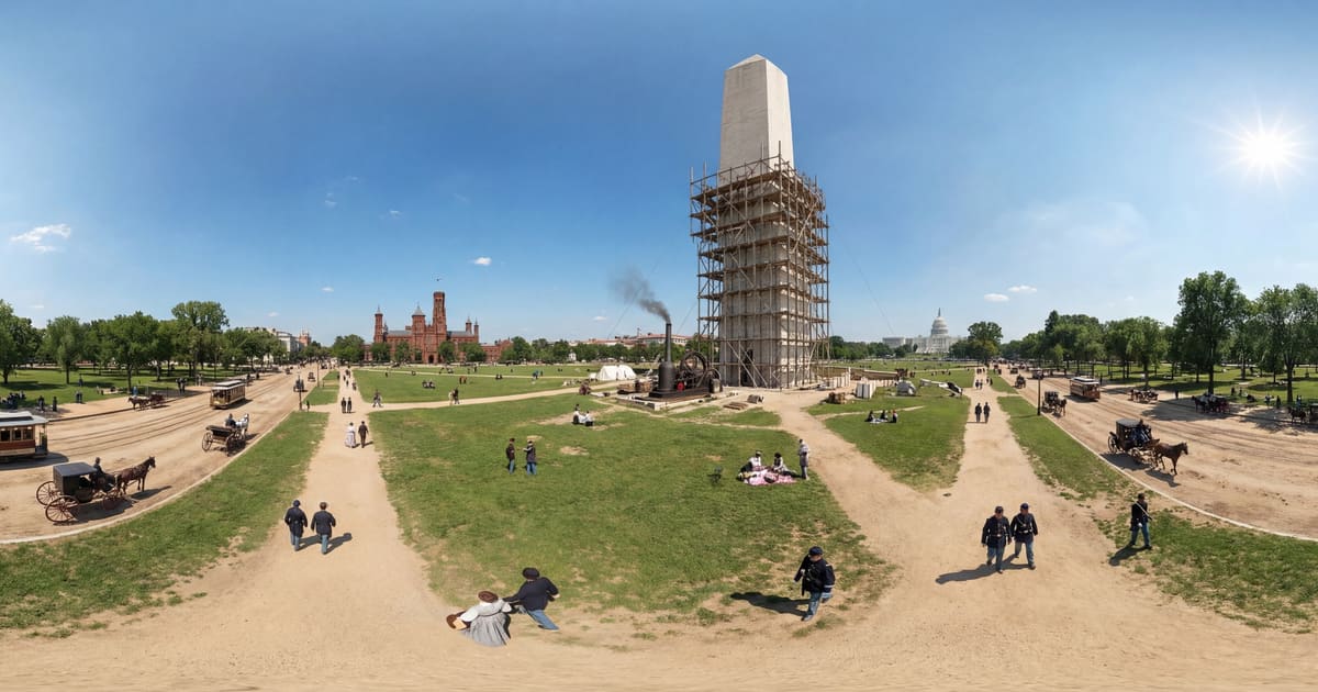 Washington Monument Nearing Completion panorama thumbnail