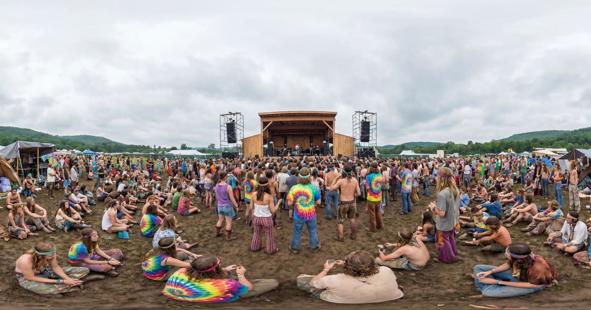 Woodstock Music Festival panorama thumbnail
