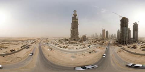 Burj Khalifa and Dubai Skyline Under Construction panorama thumbnail