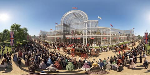 The Great Exhibition at Crystal Palace, London panorama thumbnail