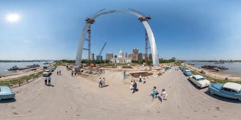 Gateway Arch Under Construction, St. Louis panorama thumbnail