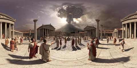 Eruption of Mount Vesuvius, Pompeii panorama thumbnail