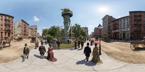 Statue of Liberty's Arm on Display in Manhattan panorama thumbnail