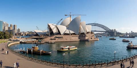 Sydney Opera House Under Construction panorama thumbnail