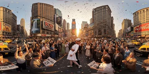 V-J Day Celebration in Times Square panorama thumbnail