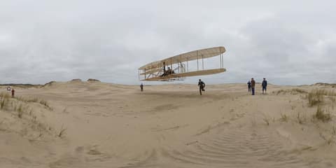 Wright Brothers' First Powered Flight panorama thumbnail