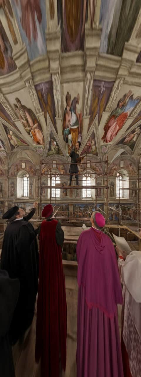 Michelangelo Painting the Sistine Chapel Ceiling
